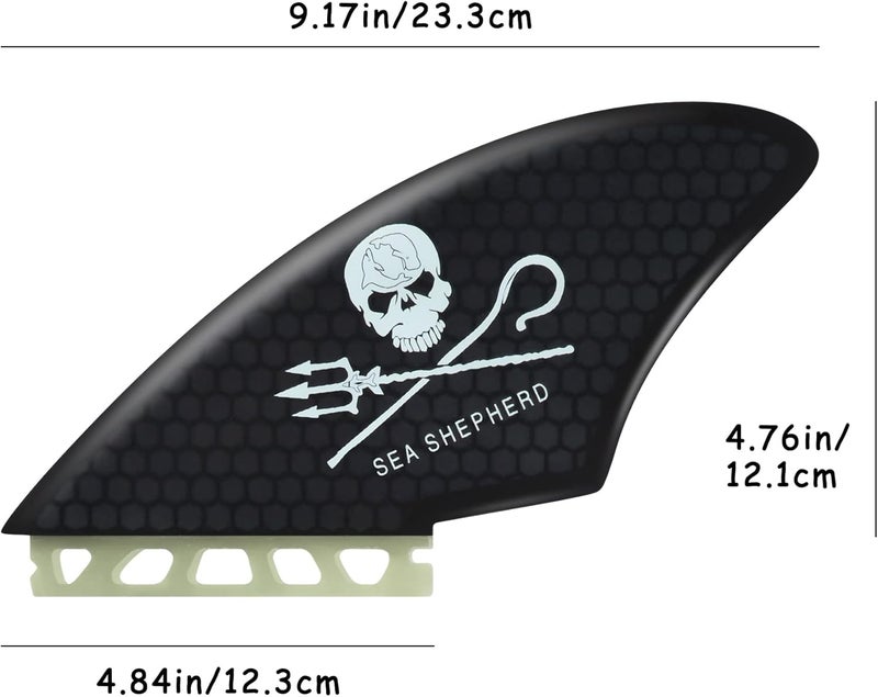 AQUBONA Twin Keel Fins, Single Tab Dual Tabs Fins Surfboard Fins, Twin Fin Fishtail Surfboard Fins Twin Keels - Smooth Fiberglass Flex - Image 2